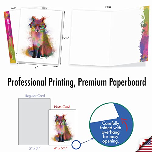 The Best Card Company 10 Mixed Animals Watercolor Greeting Cards Blank With Envelopes Just Because #TOP1