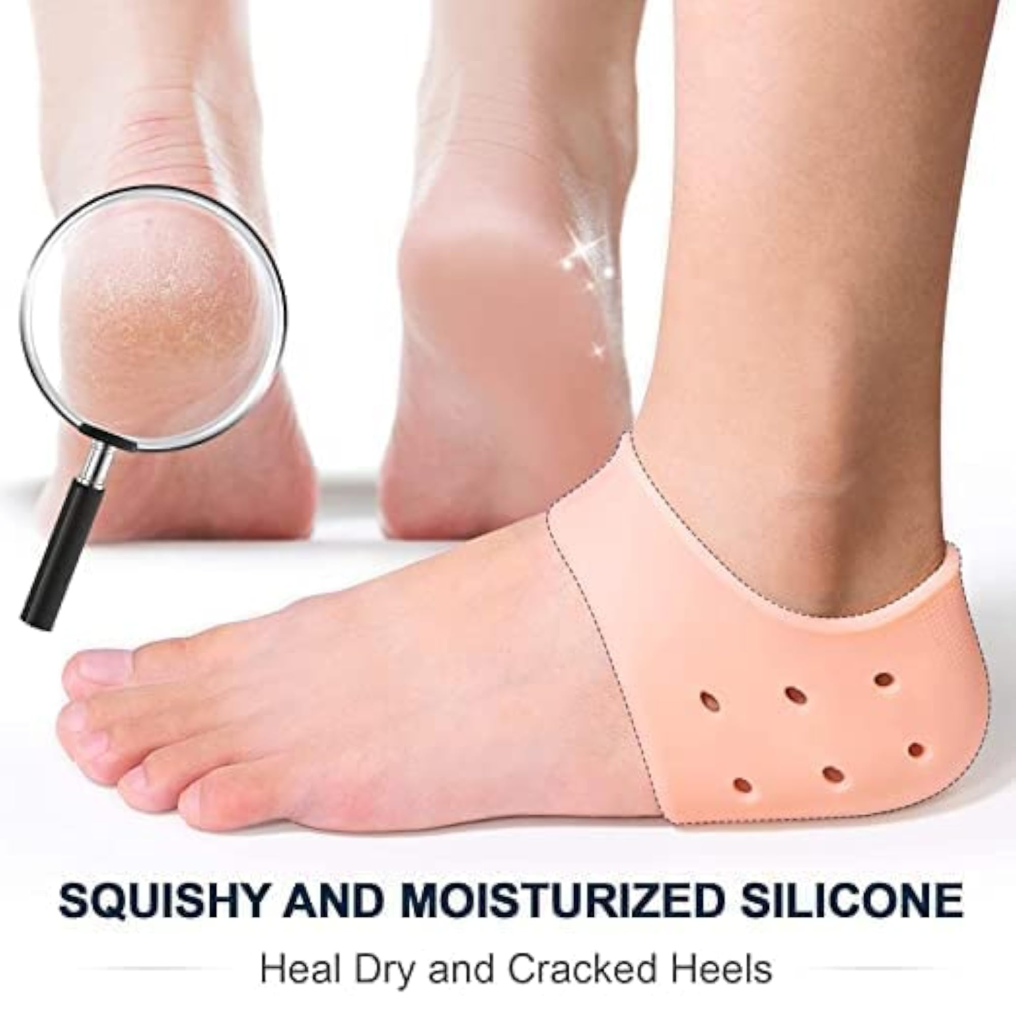 Silicone Gel Heel Pad Socks for Heel Swelling Pain Relief