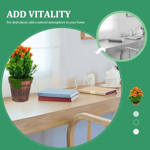 Planta artificial de interior POPETPOP con maceta rústica de madera vintage 6