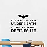 Batman Quote Wall Decal It's Not Who I Am Underneath Arkham Dark Knight Superhero Comics Cartoon Poster Wall Vinyl Sticker Kids Teen Boy Room Nursery Bedroom Art Decor Mural 205crt