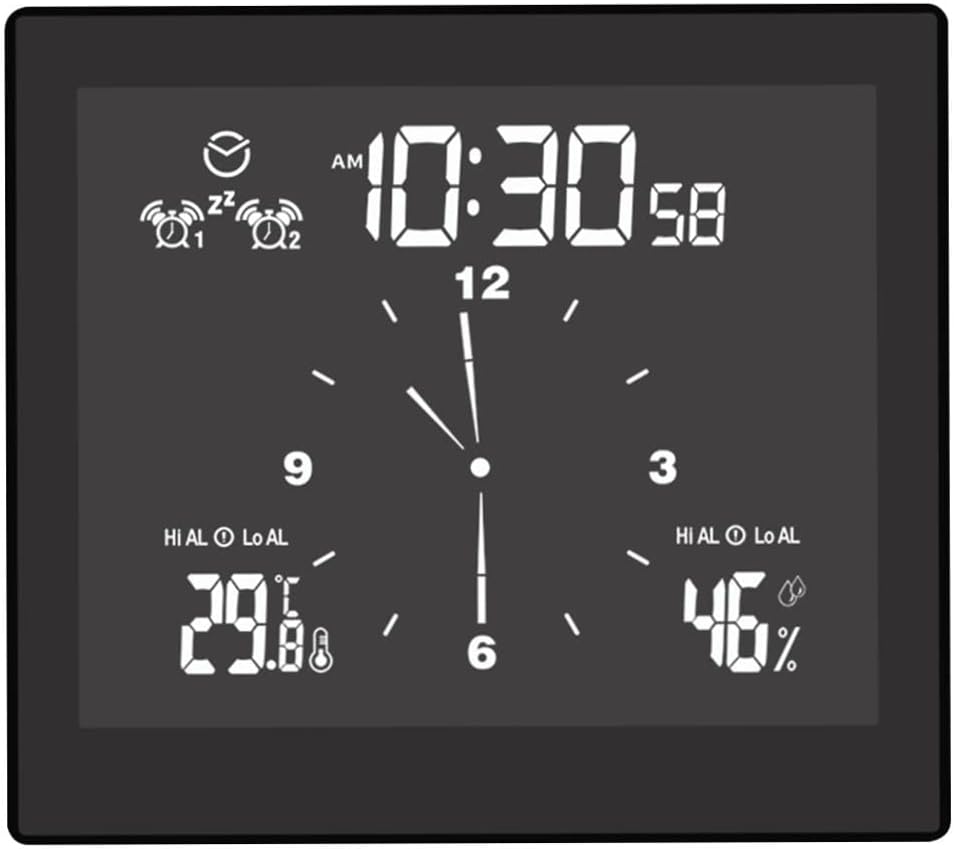 Bathroom Digital Clock with Large LCD Screen, Bathroom Shower Wall Clock with Temperature & Humidity Display, Wall Clock Shower Timer with Suction for Bathroom Shower Makeup Cooking