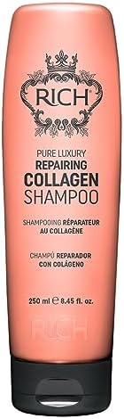 RICH Pure Luxury Repairing Collagen Shampoo for Fragile & Weak Hair - Helps to Strengthen and Moisturize Dry and Brittle - Hair Proteins, Collagen, Marula Oil & Macadamia Nut Oil - 8.45 oz