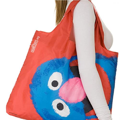 Envirosax Reusable Grocery Bags- Set Of 5 Sesame St Grover, Eco-Friendly Polyester Quality Shopping Tote Bag,Foldable Multi Use #TOP2