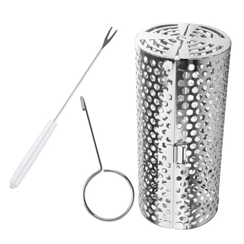 Warmhm Cage Roulante pour Barbecue Panier à Grillades Mobile avec Ouverture Et Évents Stratégiquement Placés pour Barbecue Extérieur