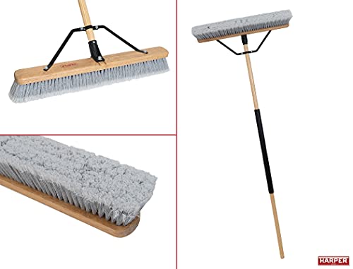Harper 20201043 24 In. Indoor Smooth-Surface Push Broom With Flagged Bristles, Sand, Saw Dust, Wood Shavings And Pet Hair #TOP2