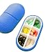 MYEDO 6 Parts Pill Box Portable Travel Pill Organizer Medicine Storage for Vitamins, Supplements and Medication (Dark Blue)