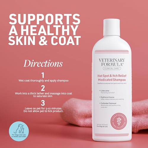 Veterinary Formula Smart Coat Complex Ultra Oatmeal Moisturizing Conditioner for Dogs, 17 Fl oz + Veterinary Formula Clinical Care Hot Spot & Itch Relief Shampoo for Dogs, 16 Fl oz, 2-Piece Bundle - Thumbnail 4