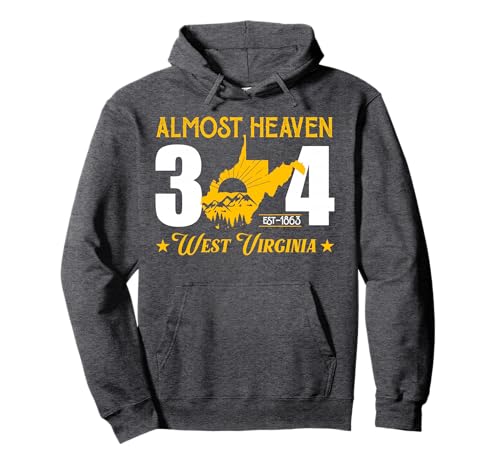 Almost Heaven 304 West Virginia Map Pullover Hoodie