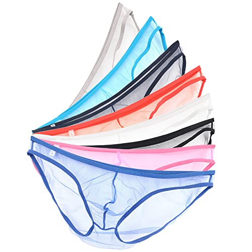 Yoobng Men's G-String Thong Classic Contrast Color Briefs Bikini Ice Silk Smooth Breathable Slim Underwear #TOP19
