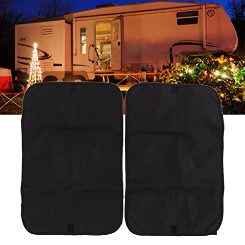 Rv Door Shade Cover 2Pcs Rv Door Window Cover Shade Block Double Layer Composite Fabric Rv Door Shade Cover Rv Accessories #TOP2