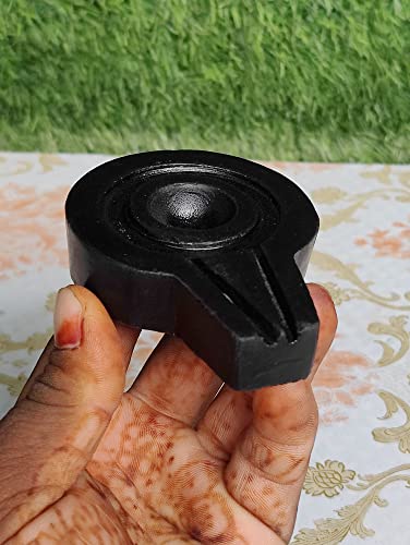 Small 1.5 Inch Original Narmadeshwar Shivling Narmada Stone Yoni Base (1.5 INCH Lingam - 3 INCH Base)(Brown RED White)