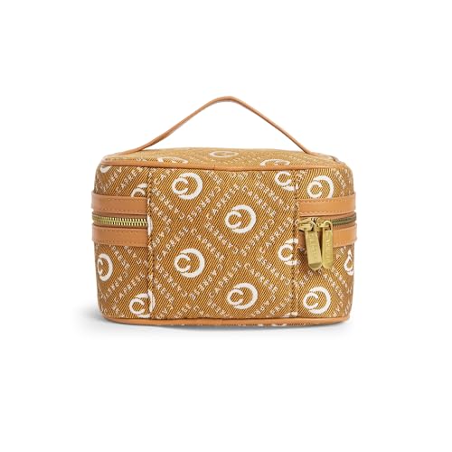 Image of Caprese Florida Small Vanity Bag for Women | Elegant & Classic Design with Spacious Storage for Jewelry, Makeup, Necklaces, Rings & More | Perfect for Travel & Special Occasions (Tan)