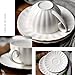 Yesland Set of 6 Royal Tea Cups and Saucers, 6 oz White Porcelain Tea Set & British Coffee Cups, White Latte Cups and Espresso Mug for Specialty Coffee Drinks, Latte, Cafe Mocha, Tea