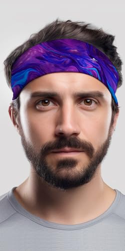 Image of Duwoni Sports Headbands for Men, Moisture Wicking Workout Headband, Sweatband Headbands for Running,Cycling,Football,Yoga,Tennis,Hiking,Hairband for Women and Men