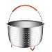 House Again Original Sturdy Steamer Basket for 8 Quart Pressure Cooker, 18/8 Stainless Steel Steamer Insert with Silicone Covered Handle, Great Accessory for Steaming Vegetables Fruits Eggs