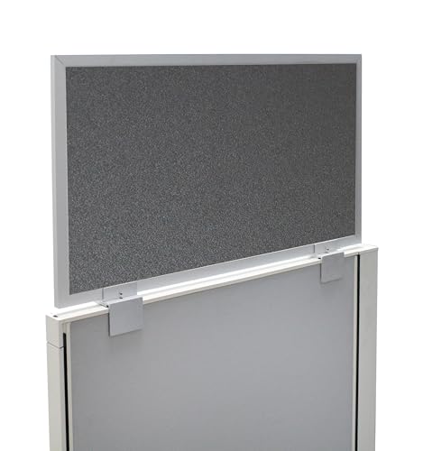 OBEX Acoustical Cubicle Privacy Screen Extender Desk Panel & Office Divider, Add Separation & Block Noise, 12" x 48", Graphite