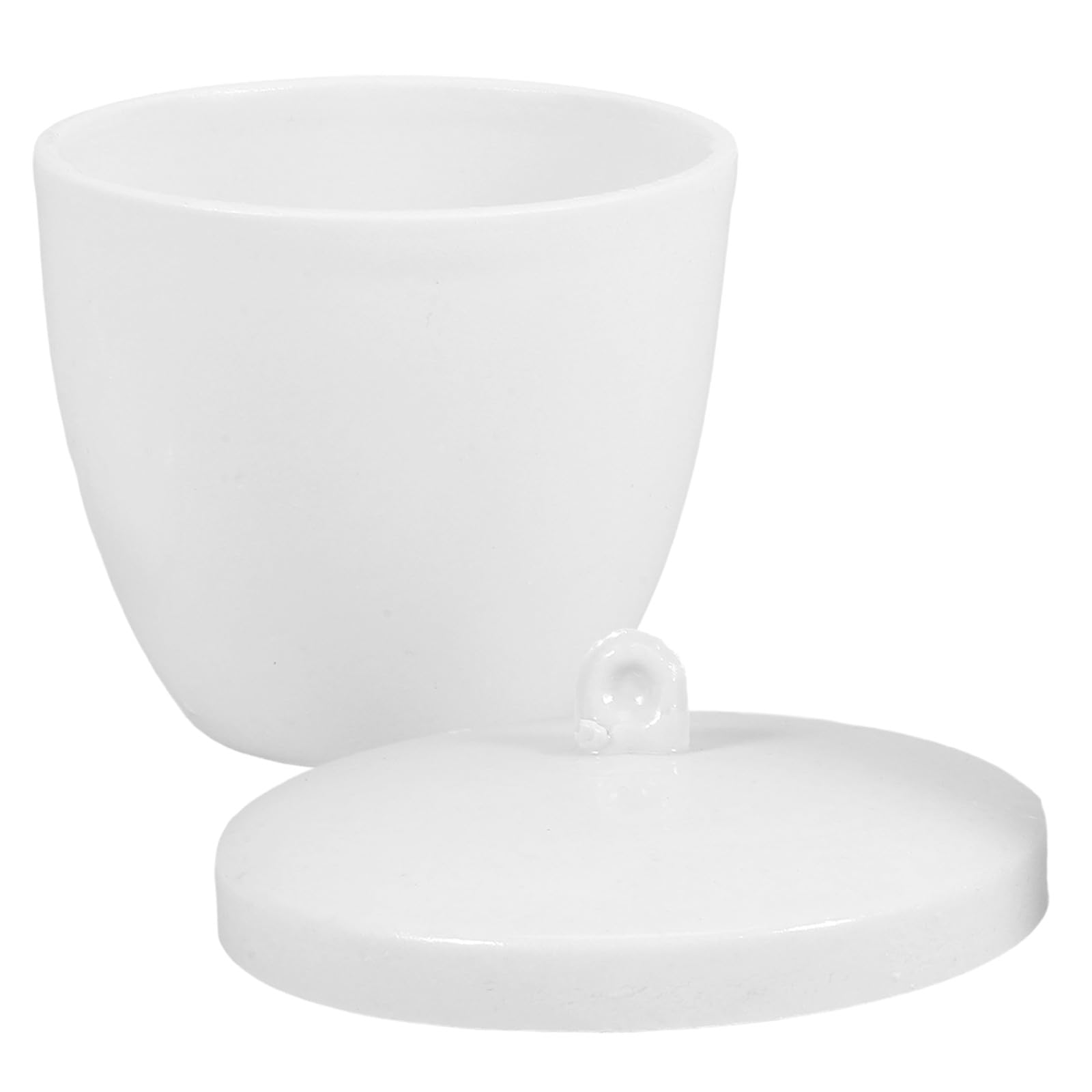 SECFOU Crogiolo Resistente alle Alte Temperature in Porcellana 70ml con Coperchio e Manico in Ceramica da Laboratorio per Uso Scientifico e Chimico