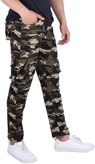 Men Dry Fit Camouflage Joggers L Green | Six Pocket Military Trackpant | Breathable Quick Dry Gym Sports Pant | Stretchabl Price In India