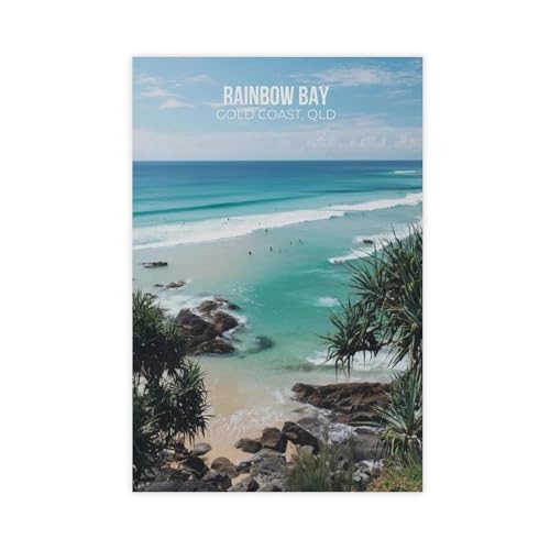 Poster toile Rainbow Bay Gold Coast 50x75 cm pour salon