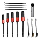  VAPADOO 13 Pcs Kit de Detallado de Coche, Set de Cepillos de Detallado de Coche, Kit de Limpieza Interior de Coche, Kit de Lavado de Coche para Limpiar Interior, Exterior, Rejillas de Ventilación.