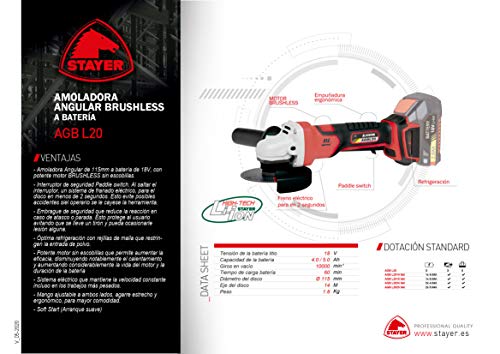 Professioneller Winkelschleifer Ø 115 mm auf Akku AGB L2025 BRUSHLESS SET – Bild 4