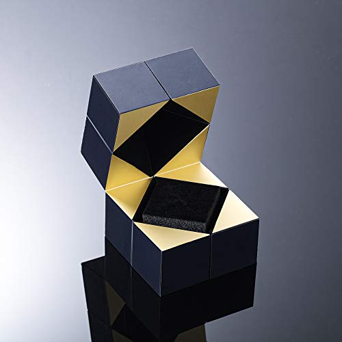 Creative Ring Box Bracelet And Puzzle Jewelry Box Magic Jewelry Gift Box Magic Cube Ring Box For Valentine's Day Proposal Engagement Wedding(Dark Blue) (Puzzle Jewelry Box) #TOP4