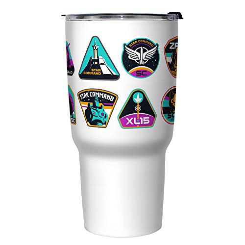 Disney Icon Badges 27 oz Stainless Steel Insulated Travel Mug, 27 Ounce, Multicolored