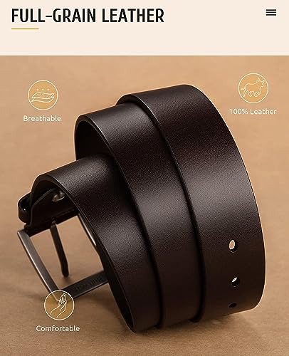 Image of ZORO Men's Genuine Leather Belt for Men | Black,Brown,Tan
