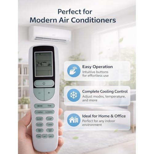 Image of 7-SAT Compatible with Voltas AC Remote Control, Replacement Remote for Voltas AC Remote Original (Come with 2 AAA Batteries)