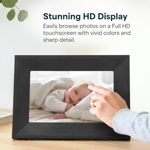 Image of Skylight Digital Picture Frame 2 - 10 inch Full HD Wi-Fi Touch Screen, 16GB Digital Photo Frame, Load Photos & Videos Directly from Phone, Anti-Glare - Ideal for Personalized Gifting, Black