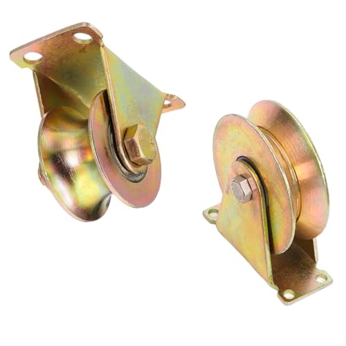 Heavy Du Lot de 4 poulies rotatives à rainure en V de 7,6 cm en acier pour cordes à linge et portes à roulettes, capacité de charge de 200 kg et solution polyvalente pour une utilisation lisse