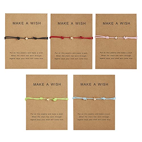 Image of Friendship Charm Adjustable Bracelets with Message Card (Set of 5); Perfect Jewelry Gift for Friends & Family