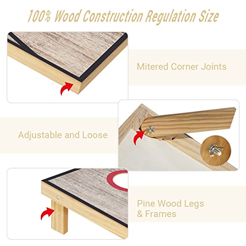 Corn Holes Outdoor Game Set: 4X2 Solid Wood Cornhole Set Includes 2 Wooden Cornhole Boards, 8 Corn Hole Beans Bags For Corn Hole Indoor And Outdoor Toss Games (Sb402) #TOP2