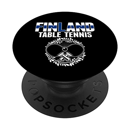 Finland Table Tennis Lovers Finnish Ping Pong Team Supporter PopSockets Swappable PopGrip, Black
