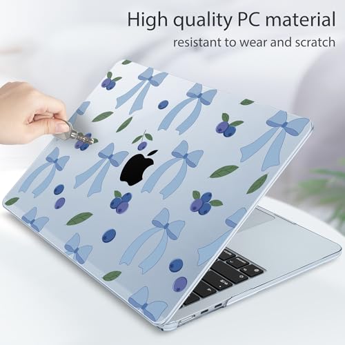 Image of Tuiklol for MacBook Air 13 inch Case M5 2026 M4 2025 M3 2024 M2 2022 Release Model A3449 A3240 A3113 A2681,Plastic Hard Shell Cover for MacBook Air 13.6 with Touch ID, Blue-Berries