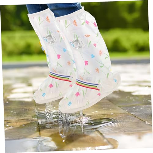 Protector de botas antideslizante reutilizable Outanaya, 1 par, transparente y moderno, para actividades al aire libre y lluvia, diseño alto miniatura 6
