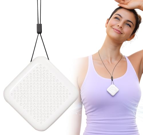 Image of Wearable Personal Air Purifier Necklace | 120H Battery | Filterless Ionic Air Cleaner | Portable Travel Air Purifier for Office, Car & Home | Lightweight Compact Design (White)