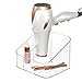 InterDesign Clarity Hair Care Organizer, Hair Dryer Holder for Bathroom Vanity Countertop - Clear