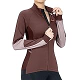 Santic Chaqueta de ciclismo para mujer, chaqueta térmica de invierno, chaqueta cortavientos, ligera, transpirable, manga larga, reflectante, bolsillo con cremallera, Marrón-131J, XL
