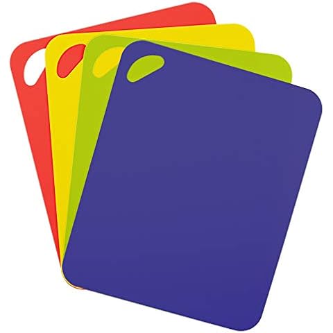 Dexas Heavy Duty Grippmat Flexible Cutting Board Set of Four, 11.5 x 14 inches, Blue, Green, Yellow and Red,6554PK Cover