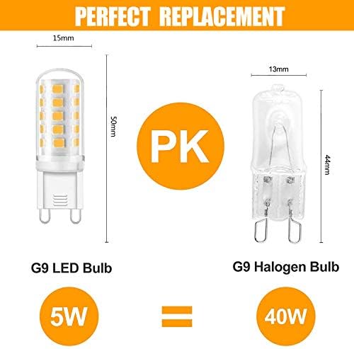 Gainwin G9 LED Bulbs, 5W, 400LM, Cool White 6000K, 40W Halogen Bulbs Equivalent, Non Dimmable, No Flicker, 360° Beam Angle, Energy Saving Light Bulbs Lamps for Home Ceiling Lights (Pack of 10)
