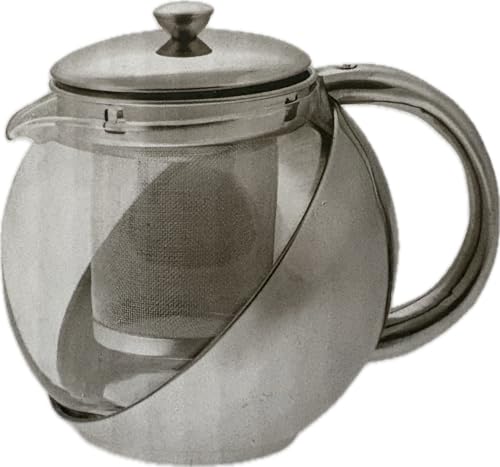 Tetera 500 ml con Infusor de Acero Inoxidable, Tetera con Colador, Tapa con Perilla, Asa Ergonómica