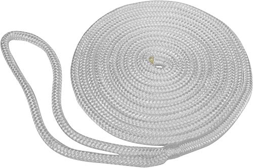 Ligne de quai en nylon à double tresse Taylor Made, 4,6 m, 0,9 cm, blanc