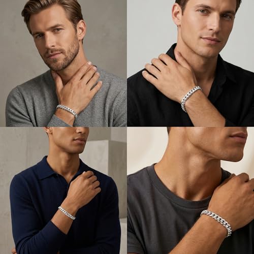 Pulsera de plata esterlina S925 para hombre 10MM miniatura 4