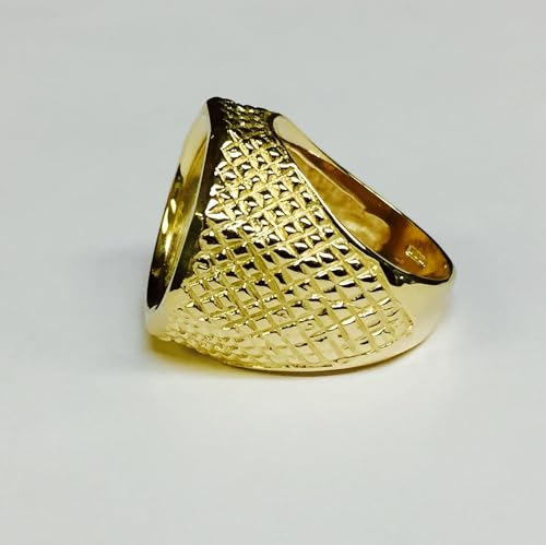 1/10 Oz American Eagle Coin in 14k Yellow gold finish Mens wedding engegment Ring3