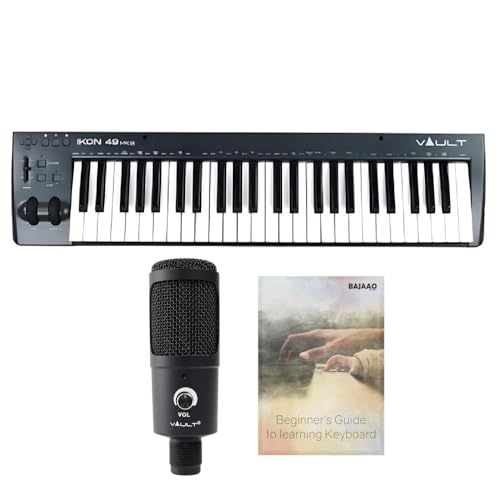 Image of Vault Ikon MK2 49 Key Velocity Sensitive Midi Keyboard with Vault UCM USB Condenser Microphone
