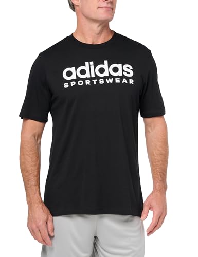 Adidas Sportswear Graphic T-Shirt Homme en coton doux noir