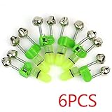 100% Nuevo. JER 6 Unidades Noche Caña De Pescar suggerimento Clip Roja LED Light gemelle Campanas Suonano Pescado Cebo Alarma 209 para Sport