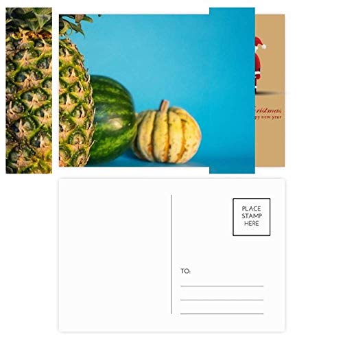 Cartes postales Père Noël ananas fruits tropicaux lot de 20 vœux originaux