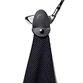 Vertall Magnetic Golf Waffle Microfiber Towel for Cleaning Clubs and Golf Balls Sticks to Golf Cart or Clubs (20" x 16", Black)